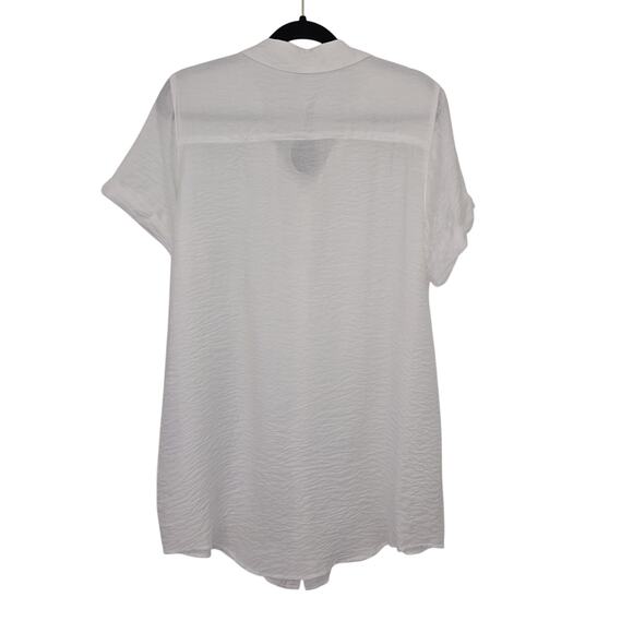 NWT Lulus Button-Front Collared Shirt Dress Size L White Summer Beach Cover Up - Picture 8 of 11